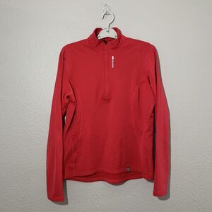 SUGOI Women's Red Cycling Jersey 1/4  Zip‎ Cold Weather Heavyweight Jacket LARGE